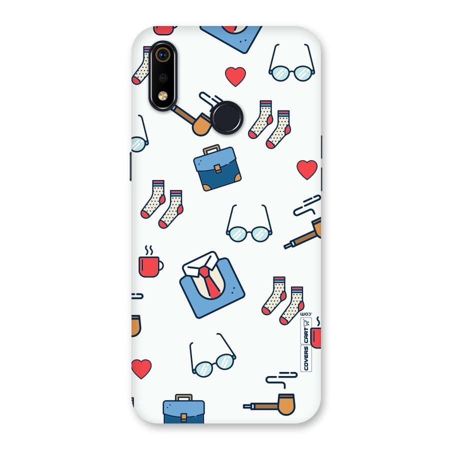 Shirt Spectacles Pattern Back Case for Realme 3i