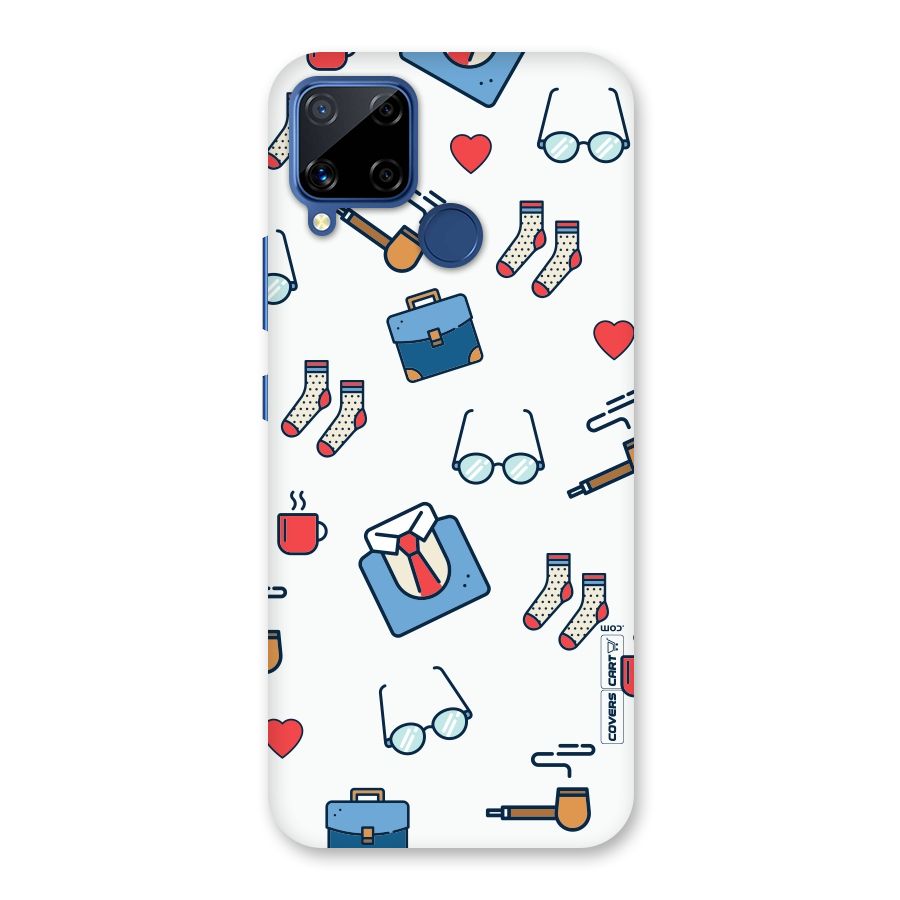 Shirt Spectacles Pattern Back Case for Realme C15