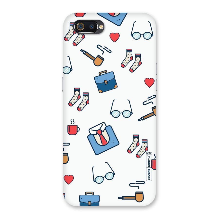 Shirt Spectacles Pattern Back Case for Realme C2
