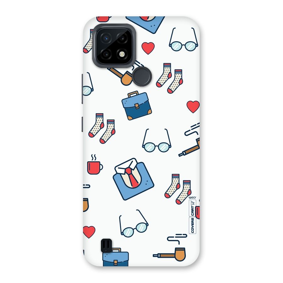 Shirt Spectacles Pattern Back Case for Realme C21