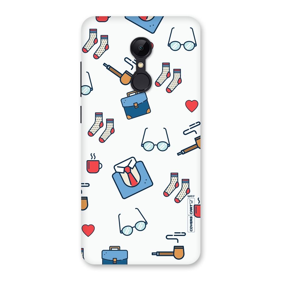 Shirt Spectacles Pattern Back Case for Redmi 5