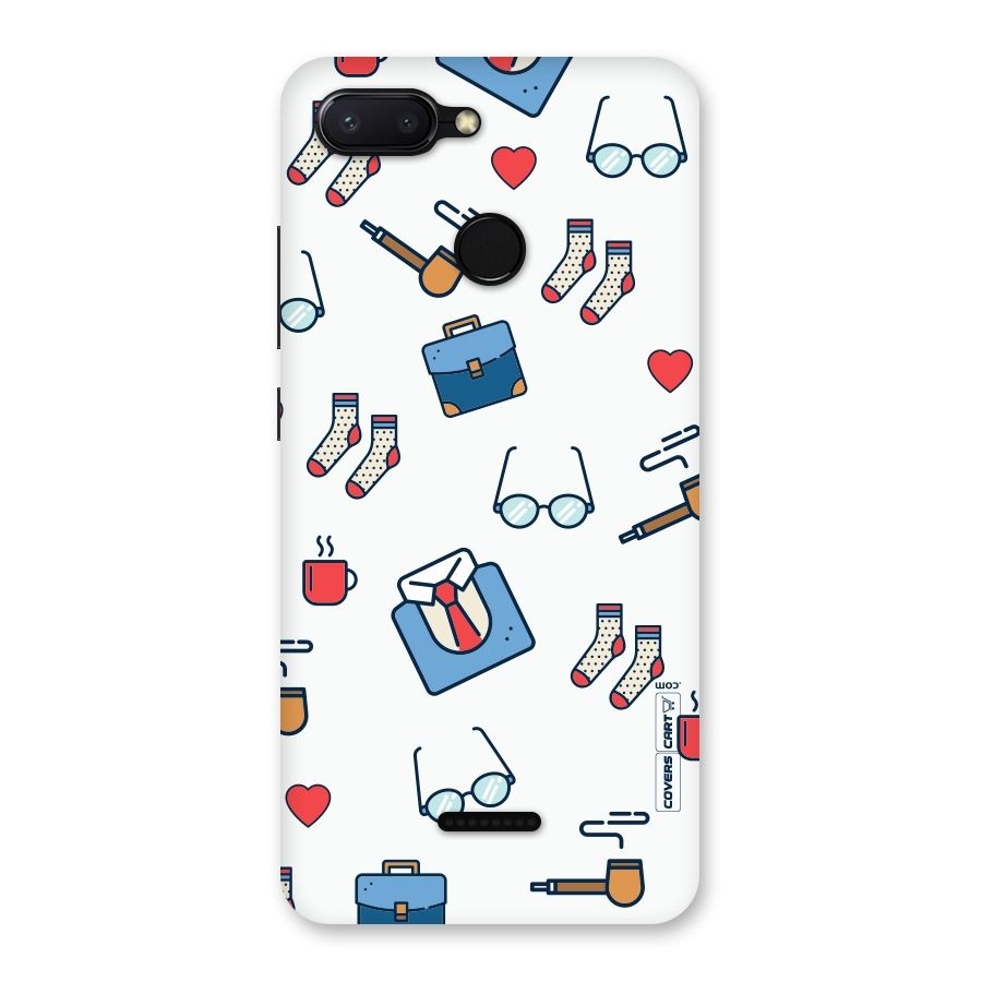 Shirt Spectacles Pattern Back Case for Redmi 6