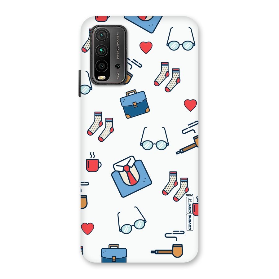 Shirt Spectacles Pattern Back Case for Redmi 9 Power