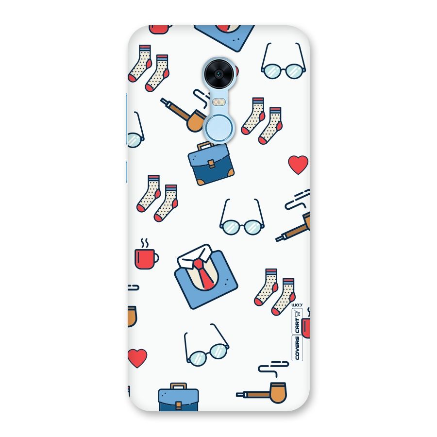 Shirt Spectacles Pattern Back Case for Redmi Note 5