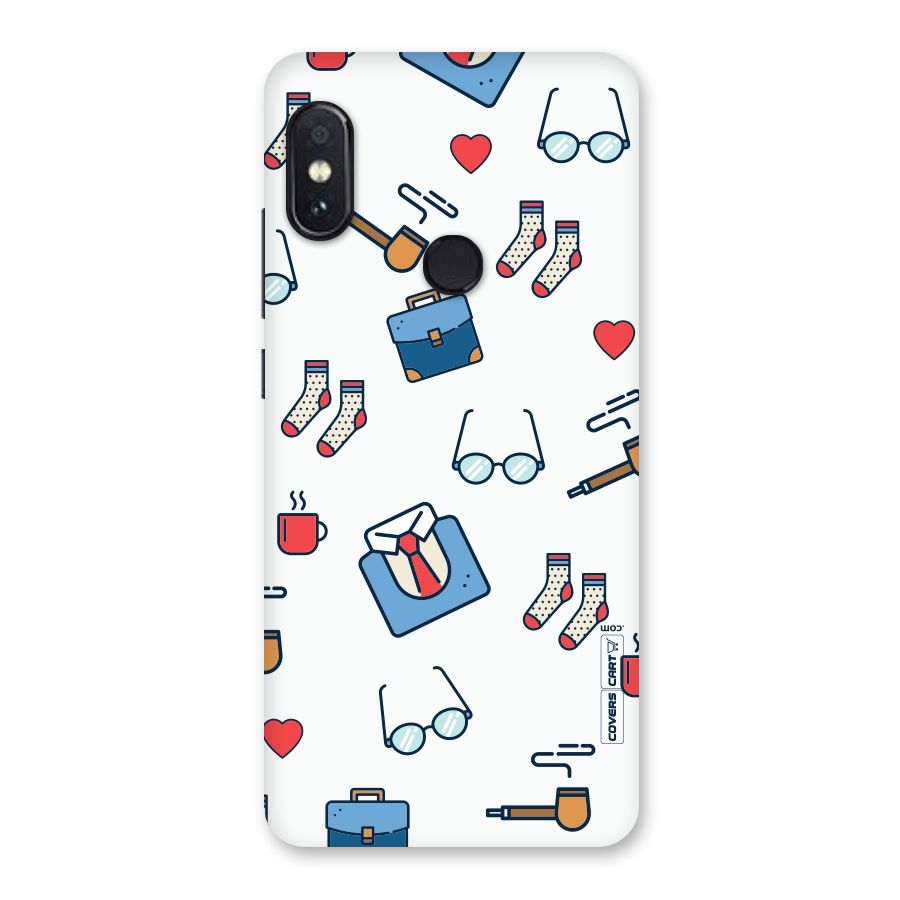 Shirt Spectacles Pattern Back Case for Redmi Note 5 Pro