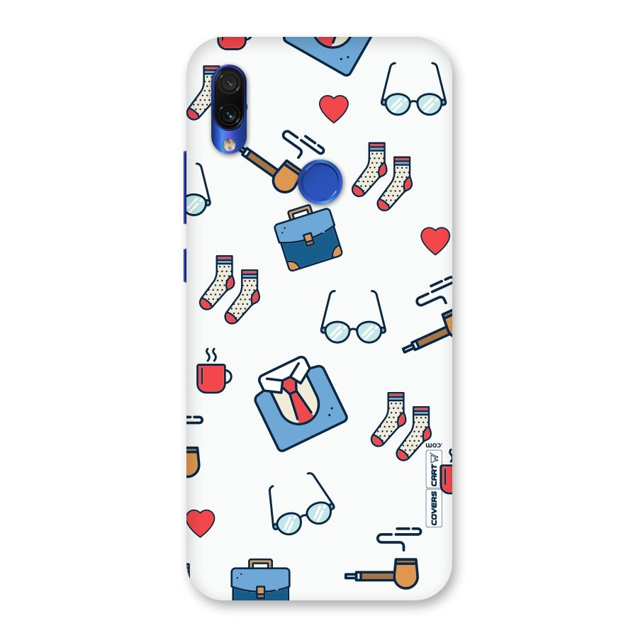 Shirt Spectacles Pattern Back Case for Redmi Note 7S