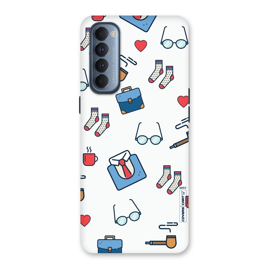 Shirt Spectacles Pattern Back Case for Reno4 Pro