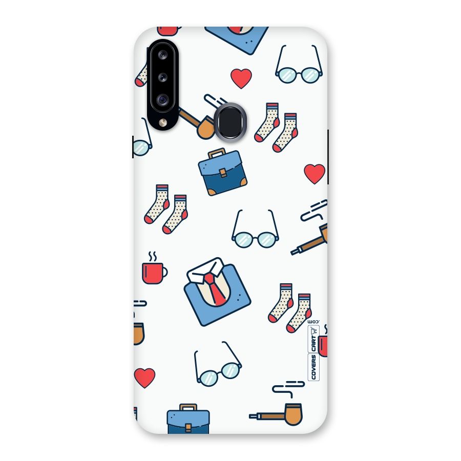 Shirt Spectacles Pattern Back Case for Samsung Galaxy A20s