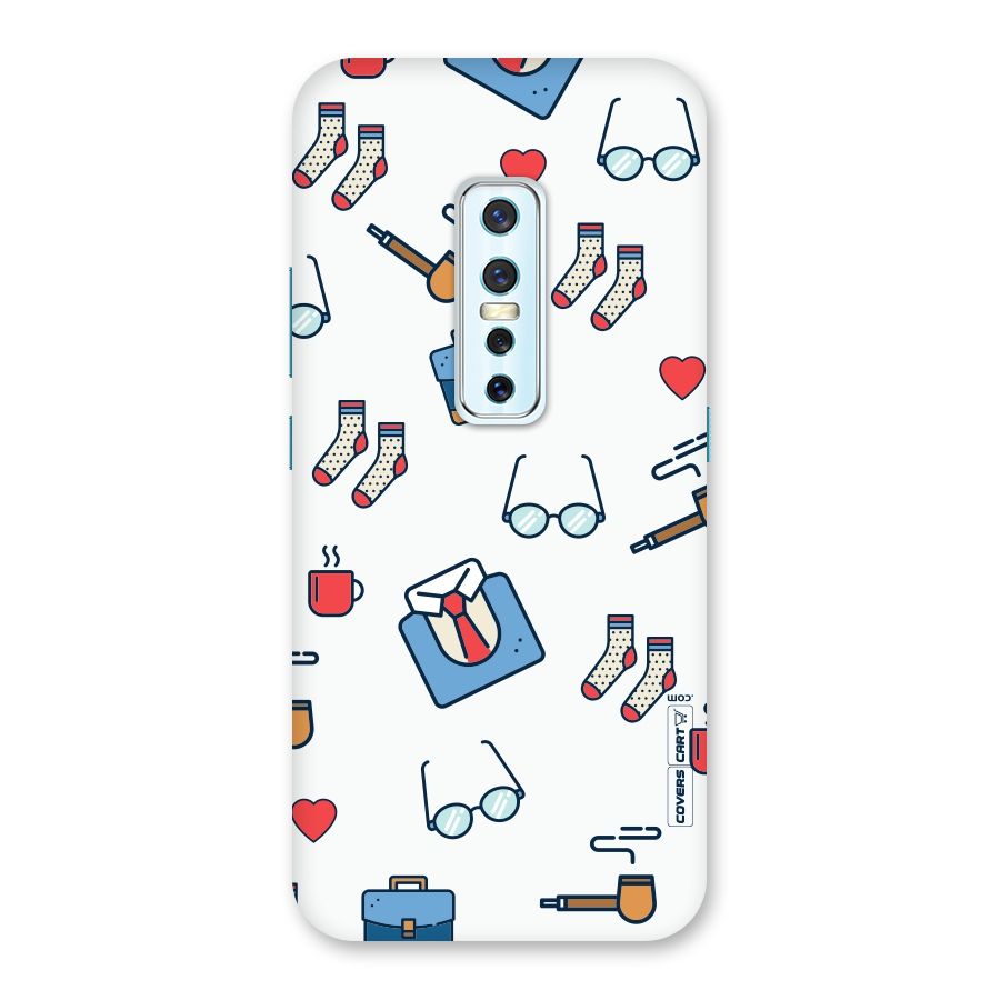 Shirt Spectacles Pattern Back Case for Vivo V17 Pro