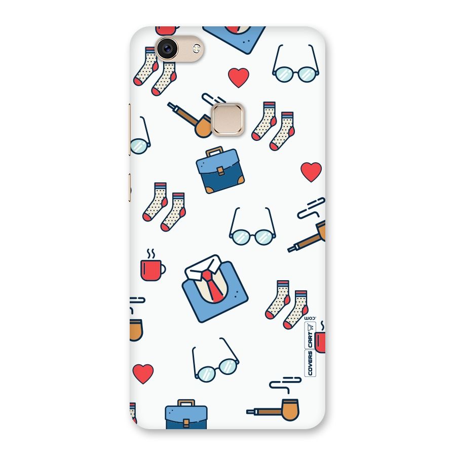 Shirt Spectacles Pattern Back Case for Vivo V7