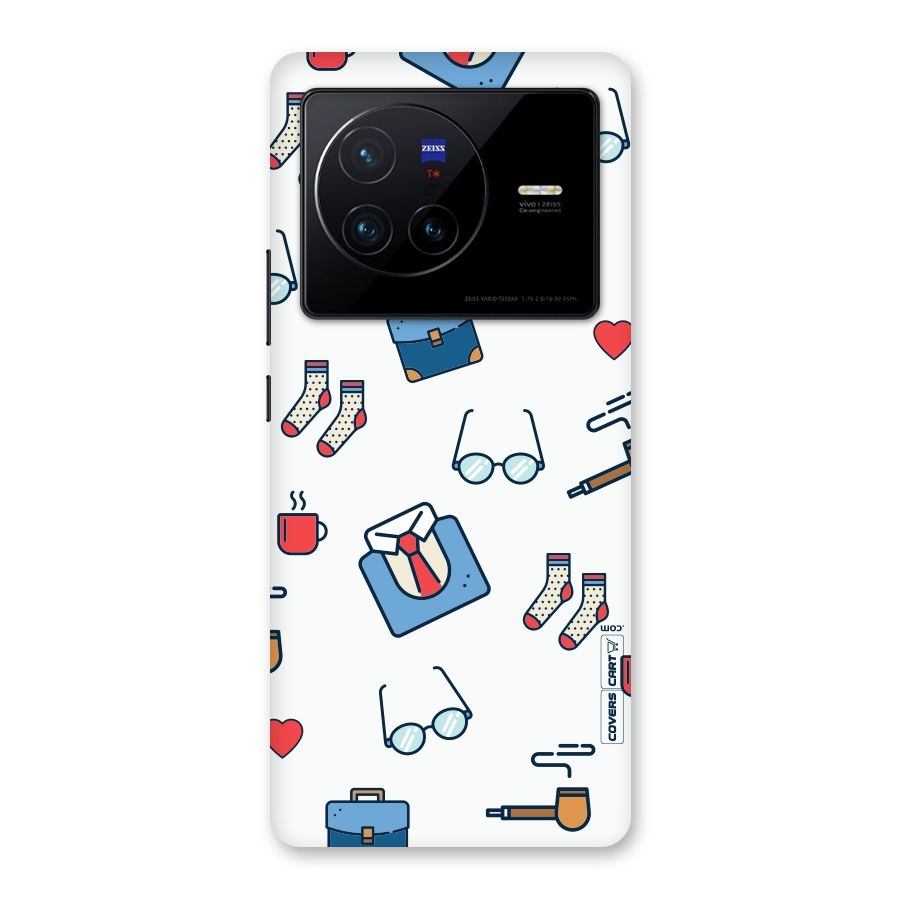 Shirt Spectacles Pattern Back Case for Vivo X80