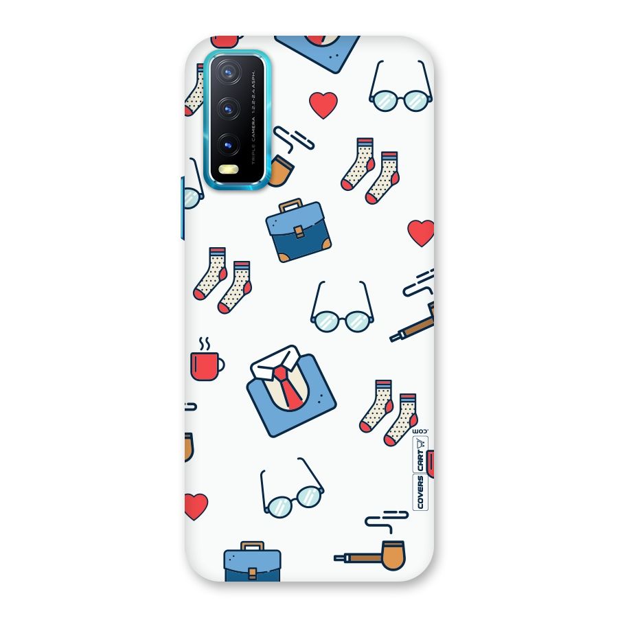 Shirt Spectacles Pattern Back Case for Vivo Y20