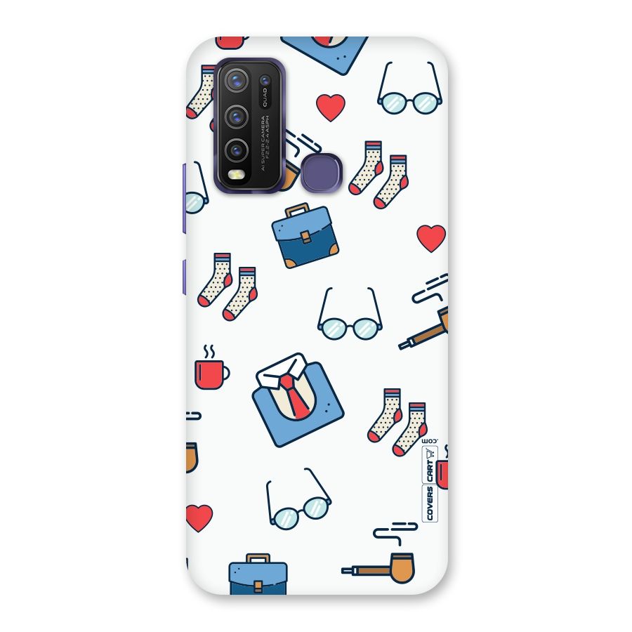 Shirt Spectacles Pattern Back Case for Vivo Y30