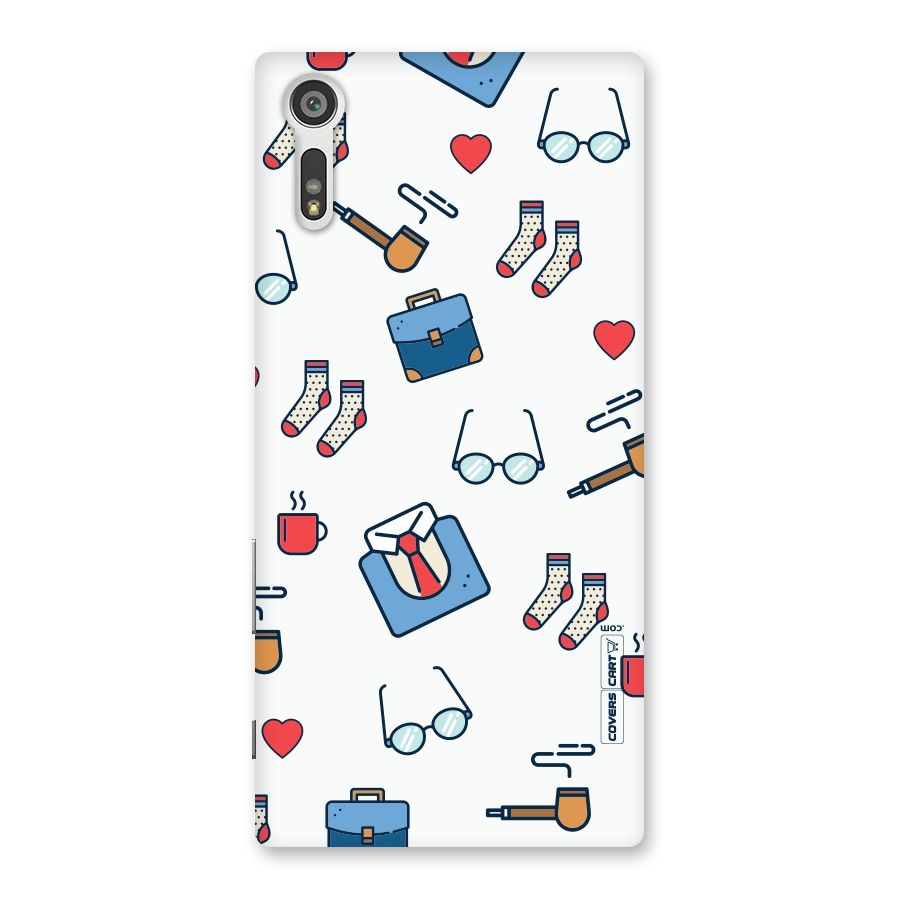 Shirt Spectacles Pattern Back Case for Xperia XZ