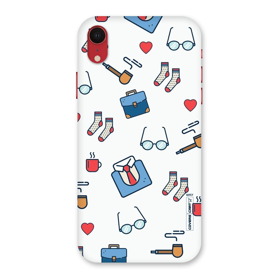 Shirt Spectacles Pattern Back Case for iPhone XR