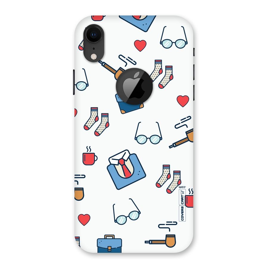 Shirt Spectacles Pattern Back Case for iPhone XR Logo Cut