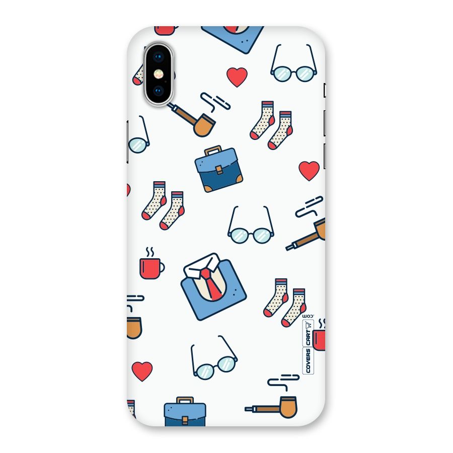 Shirt Spectacles Pattern Back Case for iPhone XS