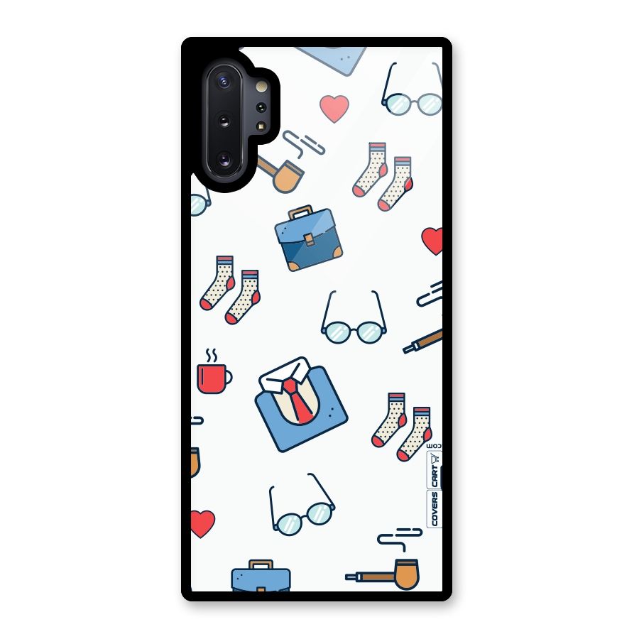 Shirt Spectacles Pattern Glass Back Case for Galaxy Note 10 Plus