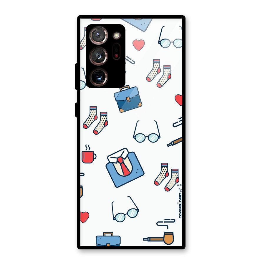 Shirt Spectacles Pattern Glass Back Case for Galaxy Note 20 Ultra