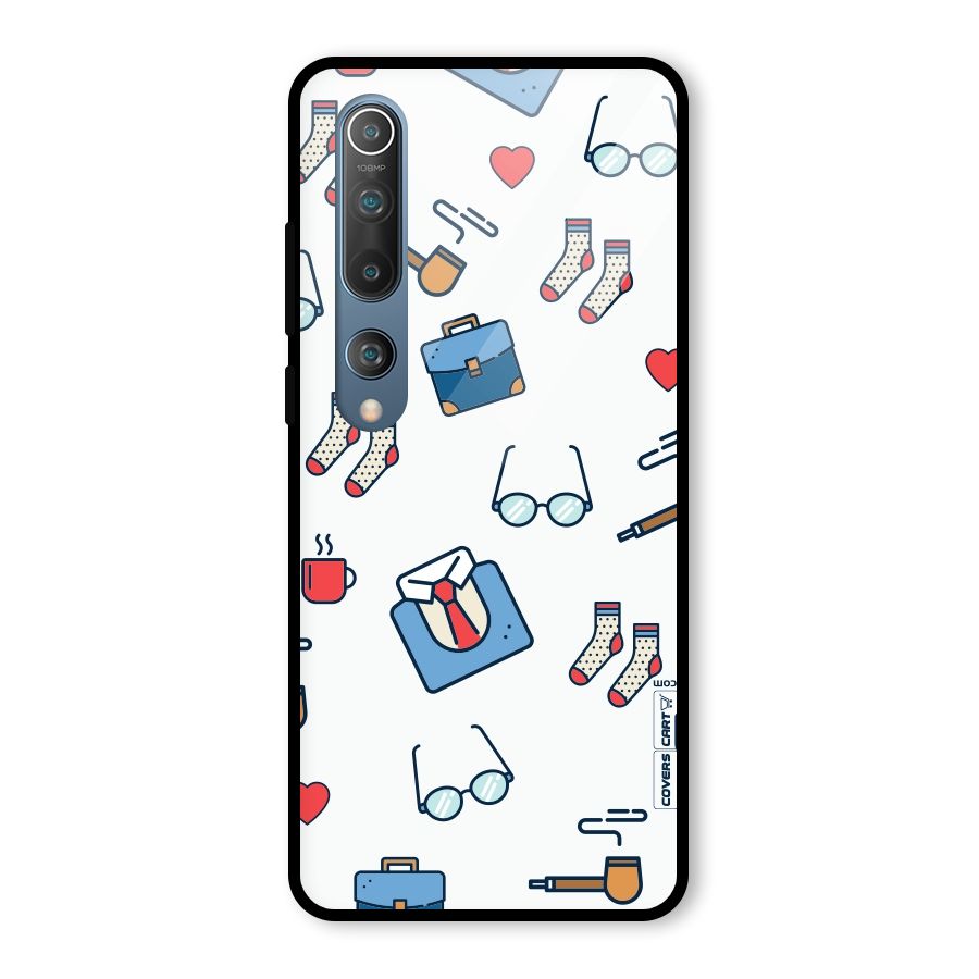 Shirt Spectacles Pattern Glass Back Case for Mi 10