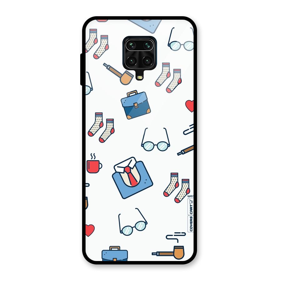 Shirt Spectacles Pattern Glass Back Case for Poco M2 Pro