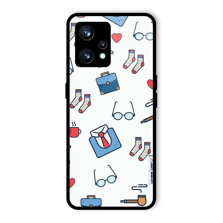 Shirt Spectacles Pattern Glass Back Case for Realme 9 Pro Plus 5G