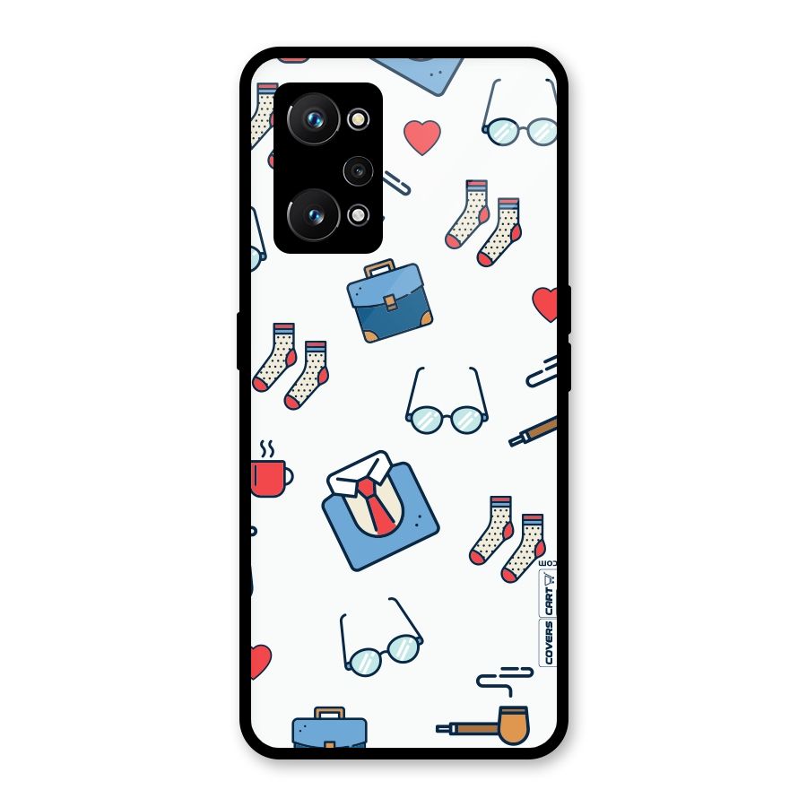 Shirt Spectacles Pattern Glass Back Case for Realme GT Neo 3T