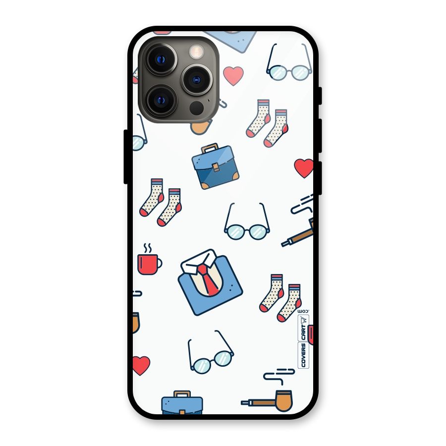 Shirt Spectacles Pattern Glass Back Case for iPhone 12 Pro Max