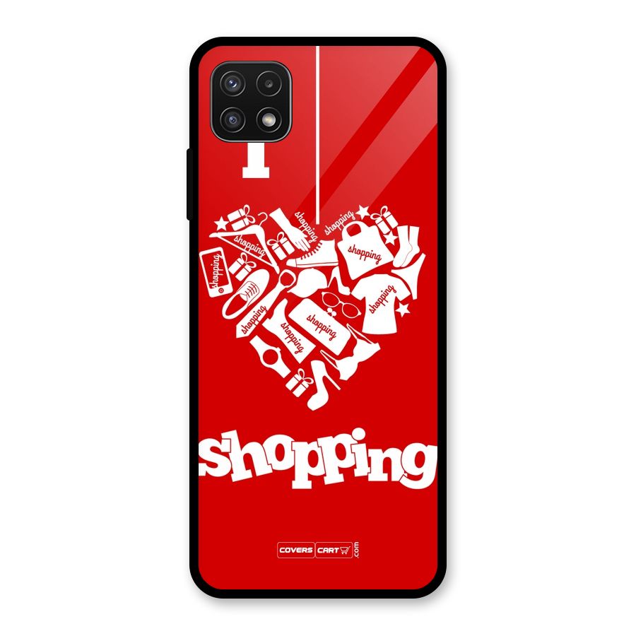 Shopaholic Shopping Love Glass Back Case for Galaxy A22 5G