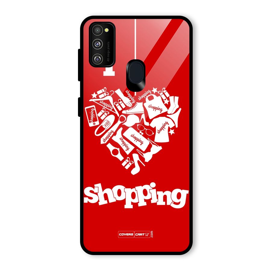 Shopaholic Shopping Love Glass Back Case for Galaxy M30s