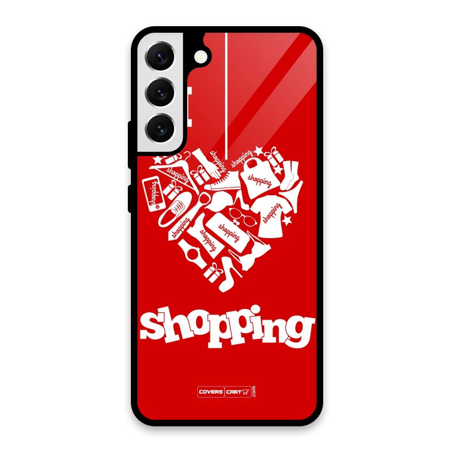 Shopaholic Shopping Love Glass Back Case for Galaxy S22 Plus 5G