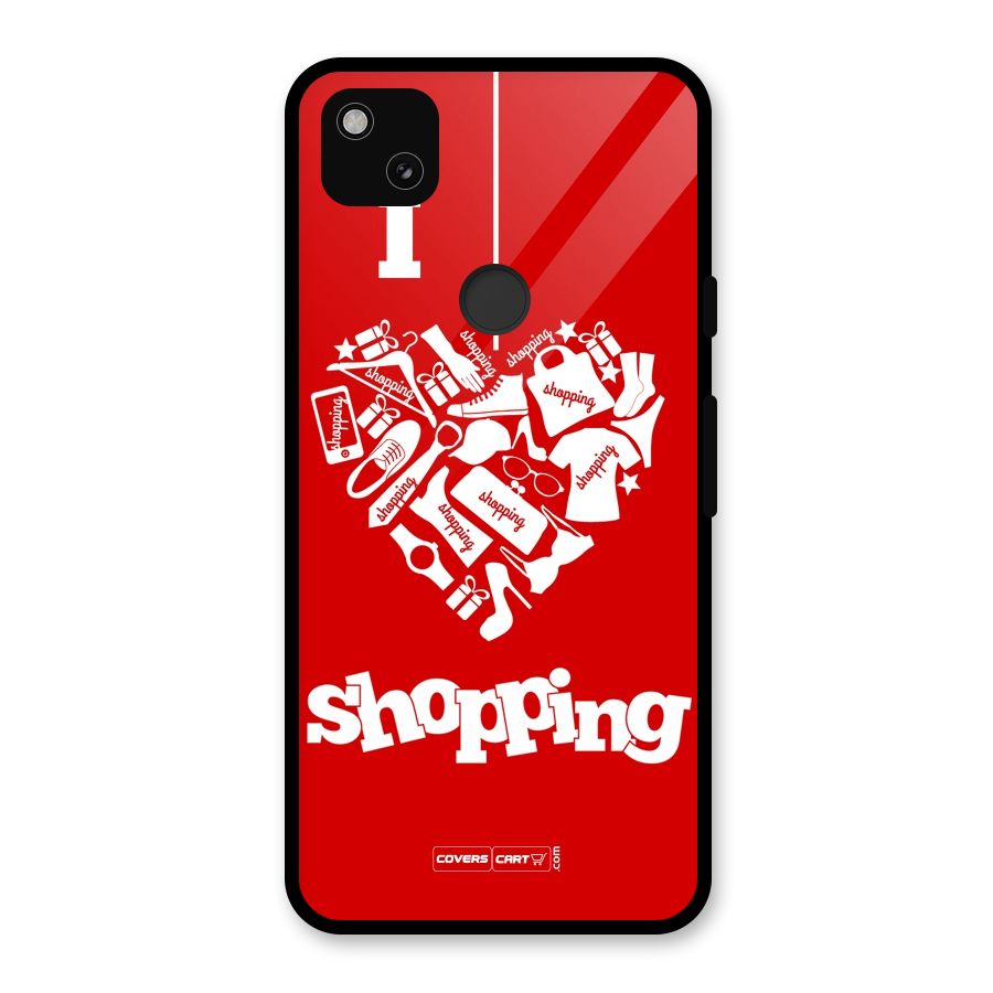Shopaholic Shopping Love Glass Back Case for Google Pixel 4a