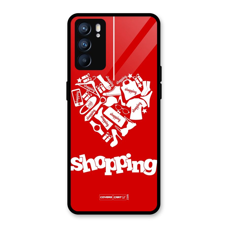 Shopaholic Shopping Love Glass Back Case for Oppo Reno6 5G