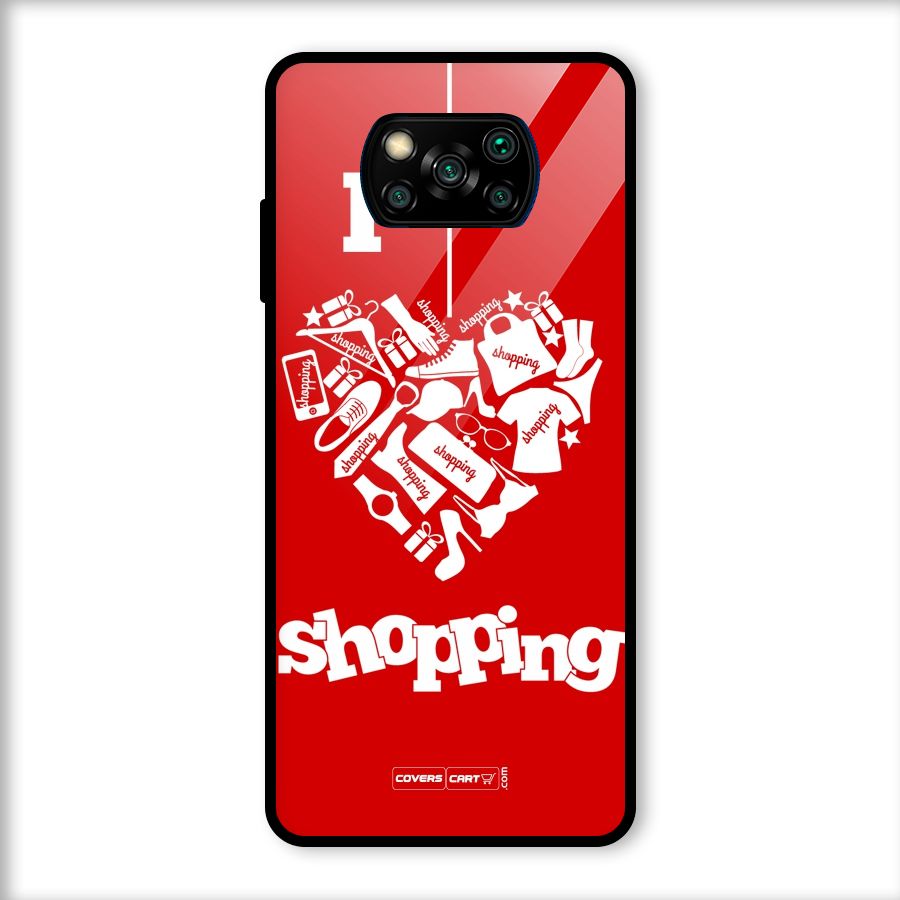 Shopaholic Shopping Love Glass Back Case for Poco X3