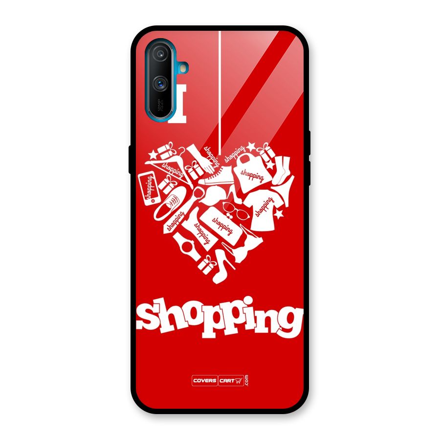 Shopaholic Shopping Love Glass Back Case for Realme C3