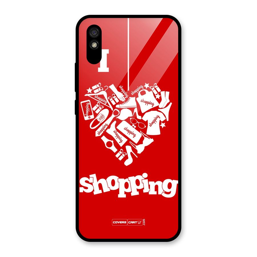 Shopaholic Shopping Love Glass Back Case for Redmi 9A