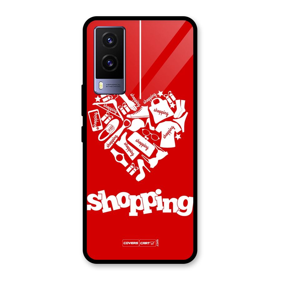 Shopaholic Shopping Love Glass Back Case for Vivo V21e 5G
