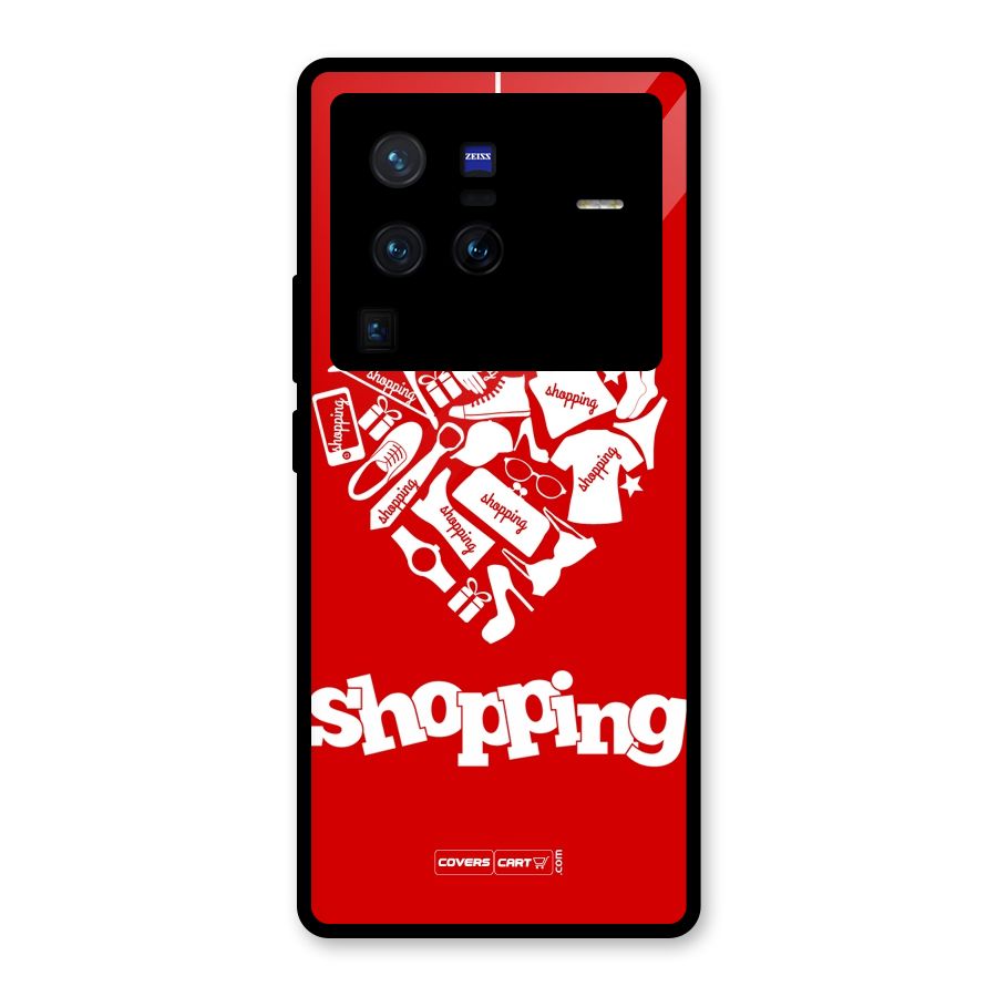 Shopaholic Shopping Love Glass Back Case for Vivo X80 Pro