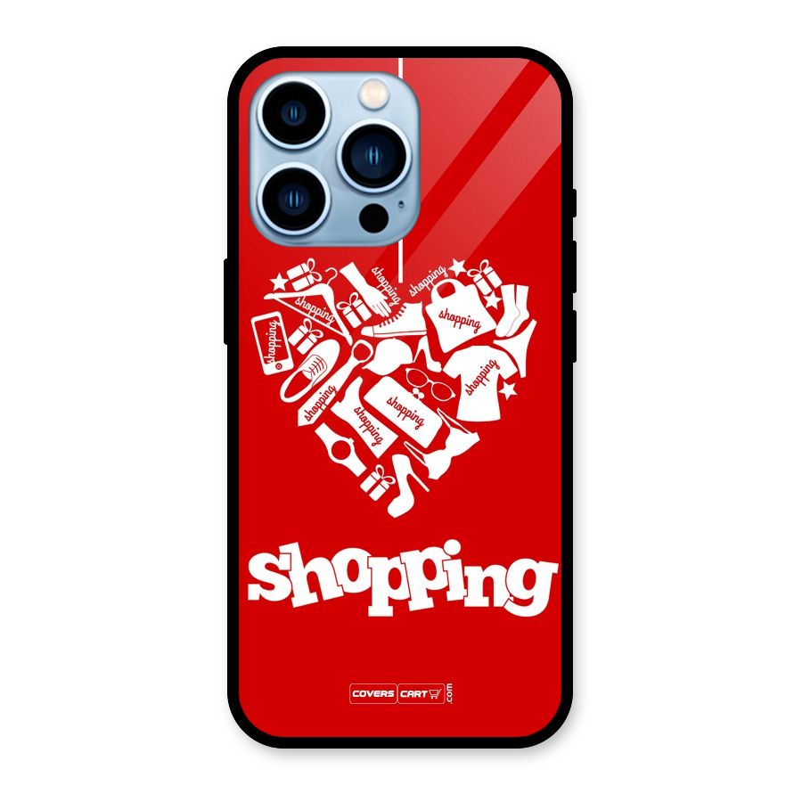 Shopaholic Shopping Love Glass Back Case for iPhone 13 Pro