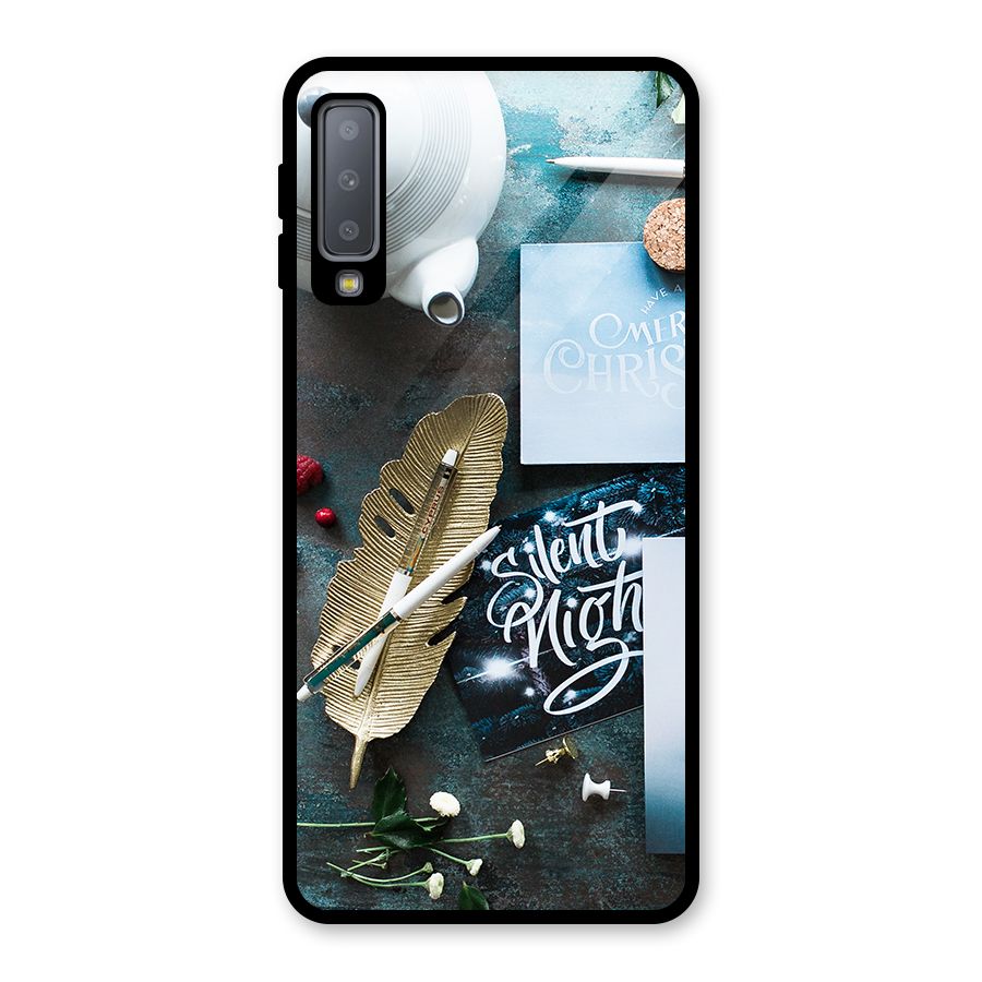 Silent Night Celebrations Glass Back Case for Galaxy A7 (2018)