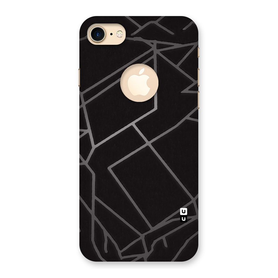 Silver Angle Design Back Case for iPhone 7 Logo Cut