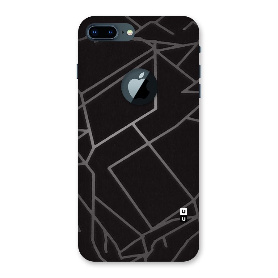 Silver Angle Design Back Case for iPhone 7 Plus Logo Cut