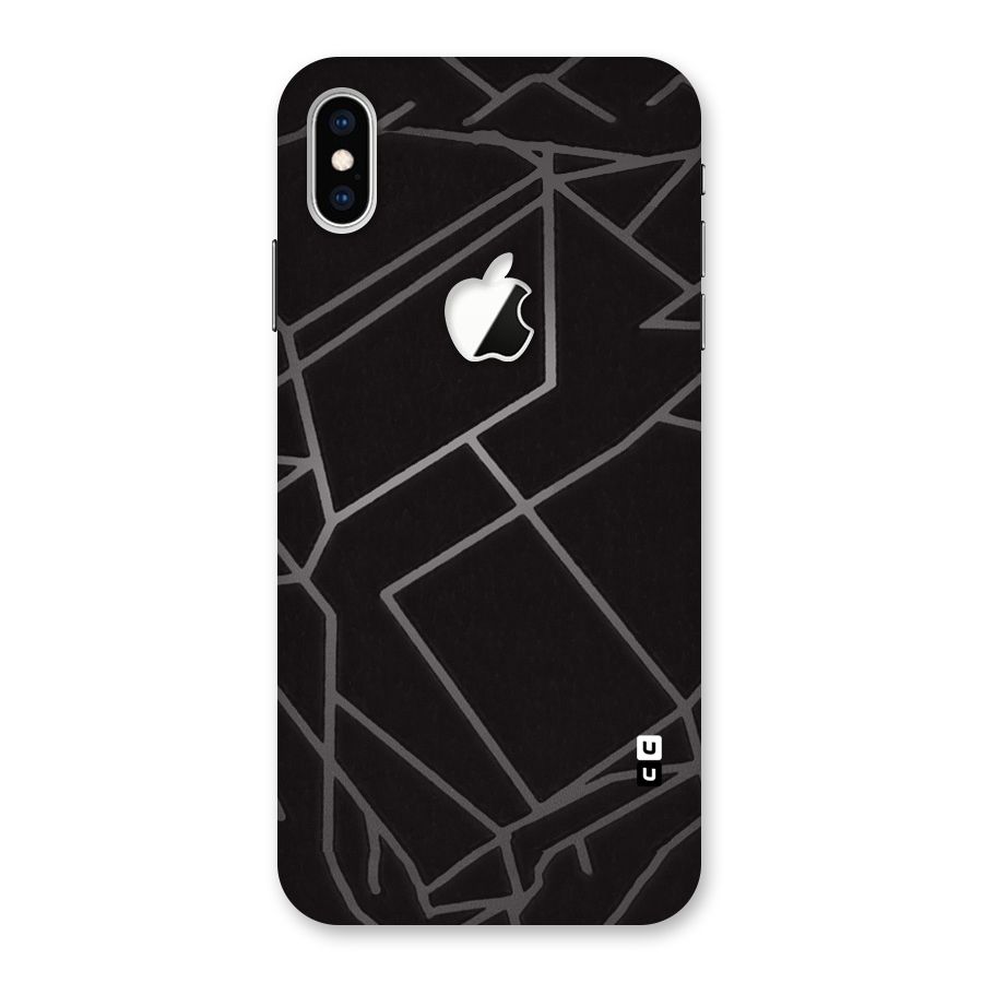 Silver Angle Design Back Case for iPhone XS Max Apple Cut