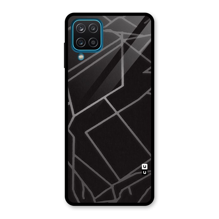 Silver Angle Design Glass Back Case for Galaxy A12
