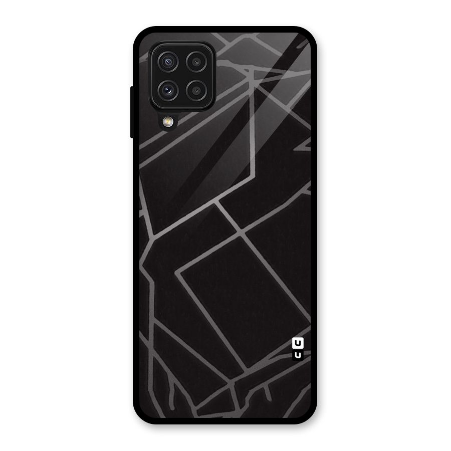 Silver Angle Design Glass Back Case for Galaxy A22 4G