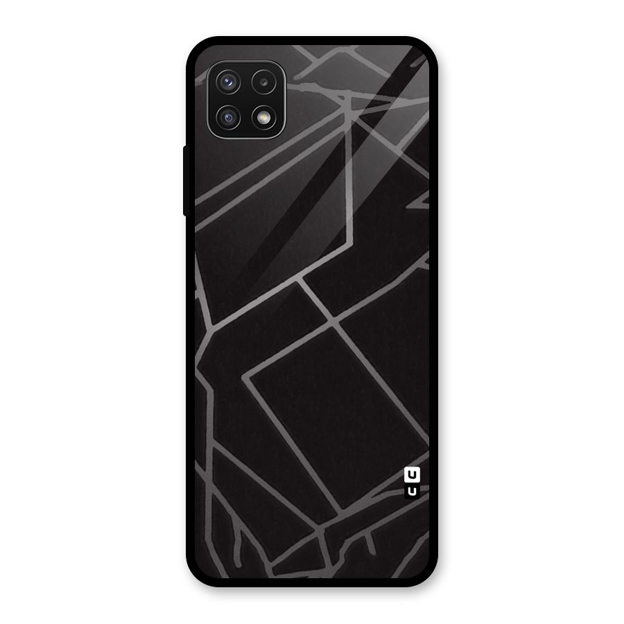 Silver Angle Design Glass Back Case for Galaxy A22 5G