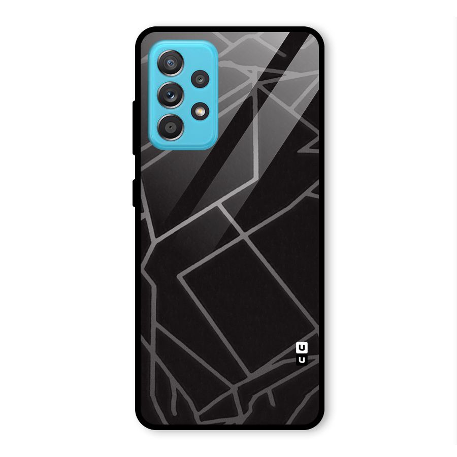 Silver Angle Design Glass Back Case for Galaxy A52
