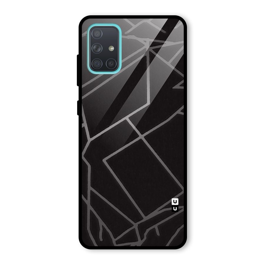 Silver Angle Design Glass Back Case for Galaxy A71