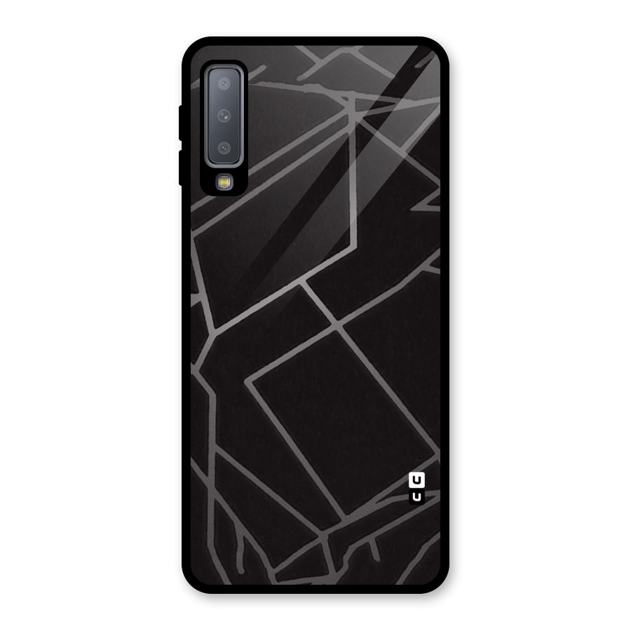 Silver Angle Design Glass Back Case for Galaxy A7 (2018)