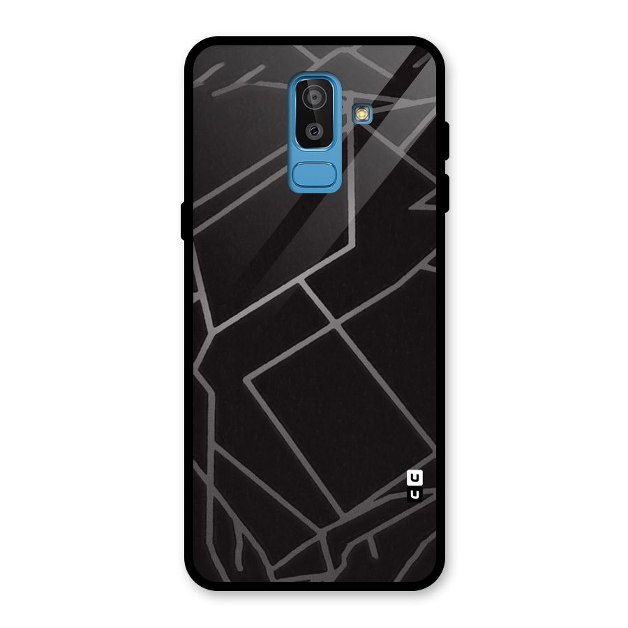 Silver Angle Design Glass Back Case for Galaxy J8